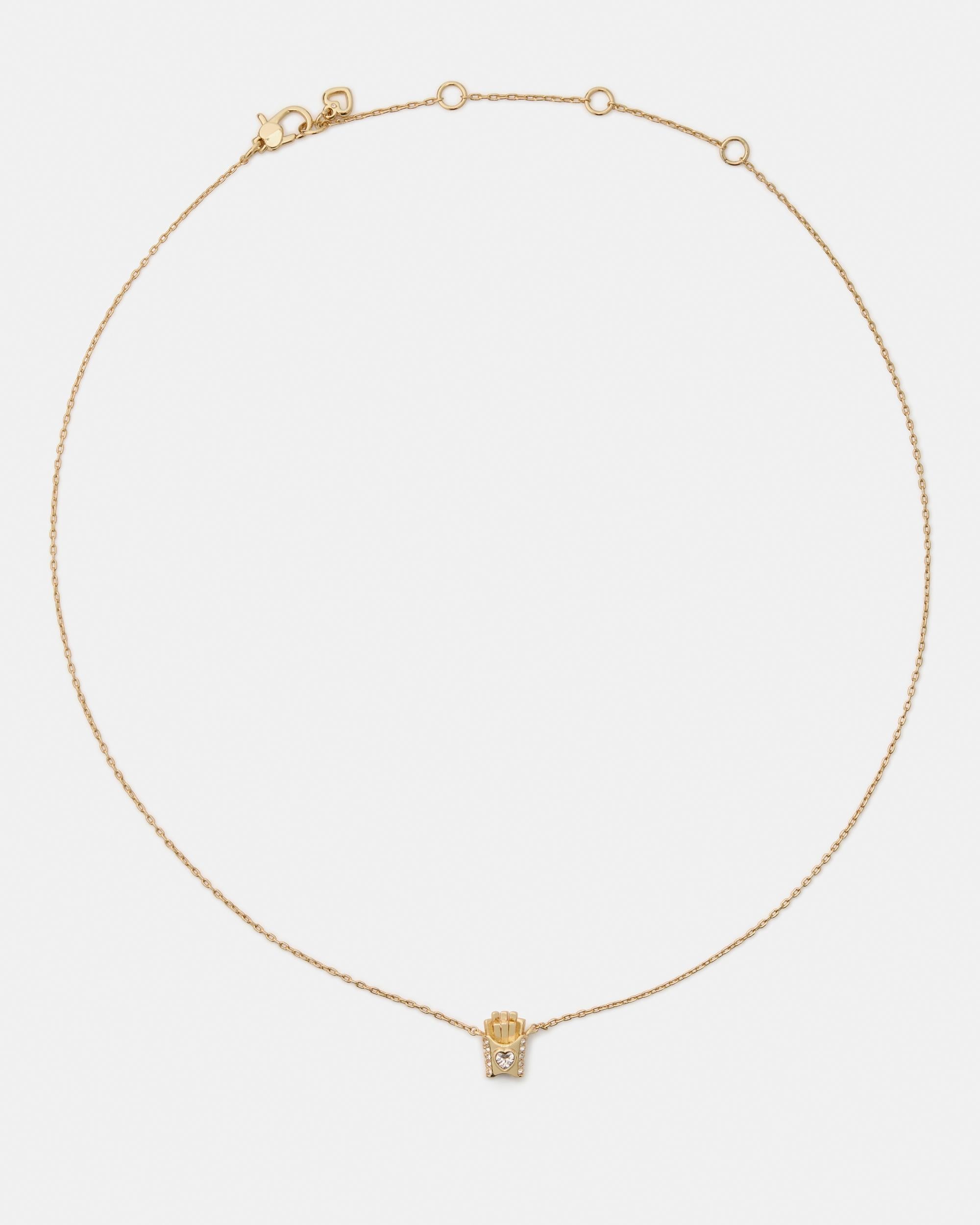 KM974-Happy Fry-Day Pendant-Clear/Gold