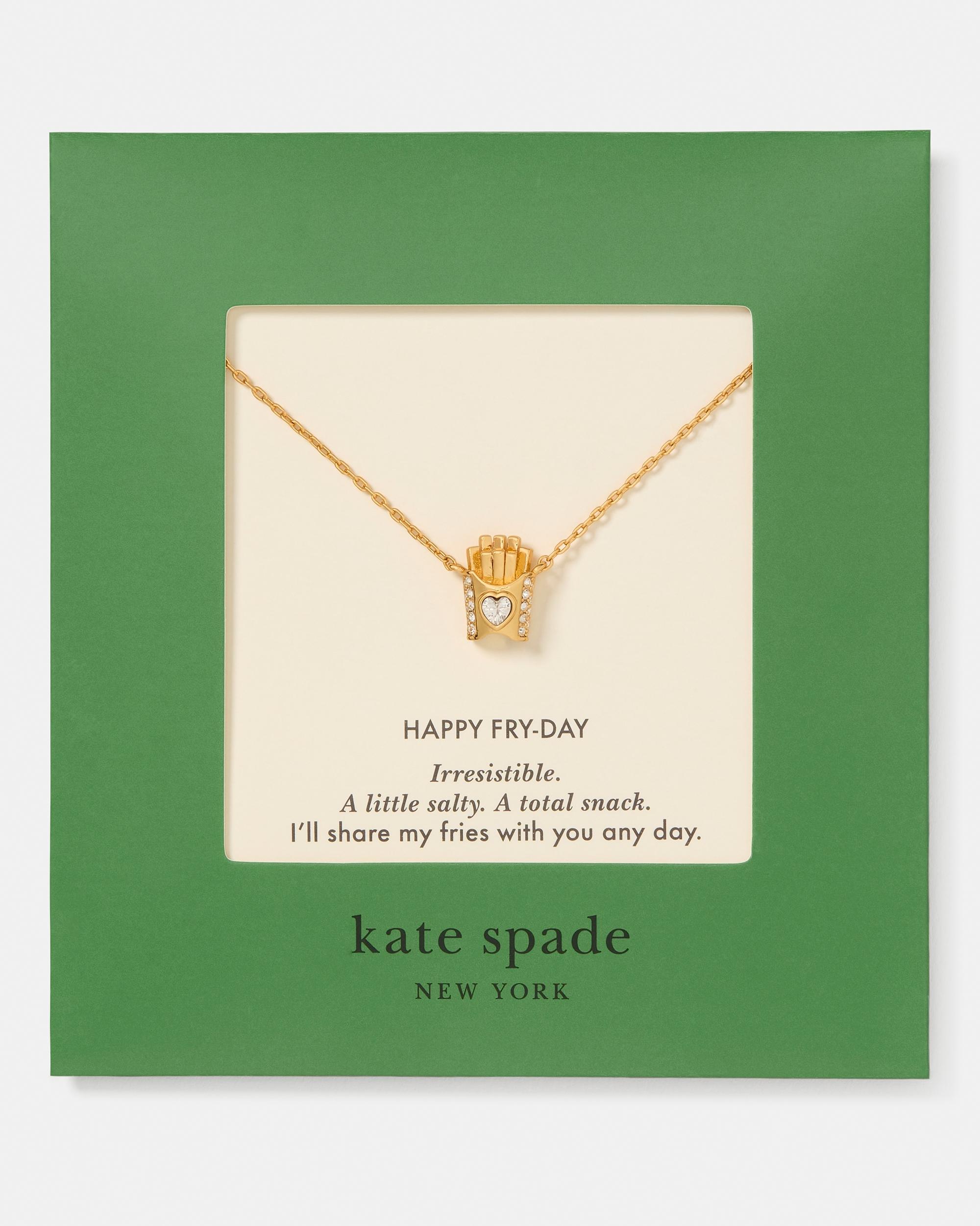 KM974-Happy Fry-Day Pendant-Clear/Gold