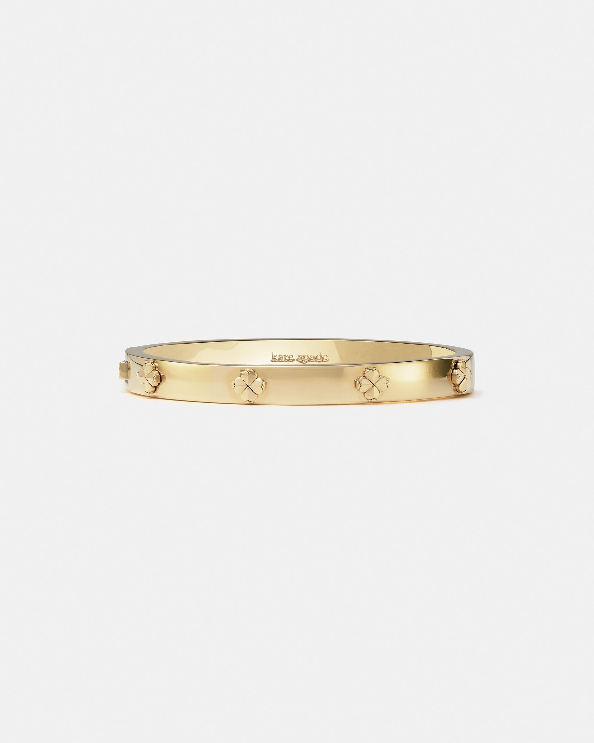 KM995-Spade Flower Hinged Bangle-Gold