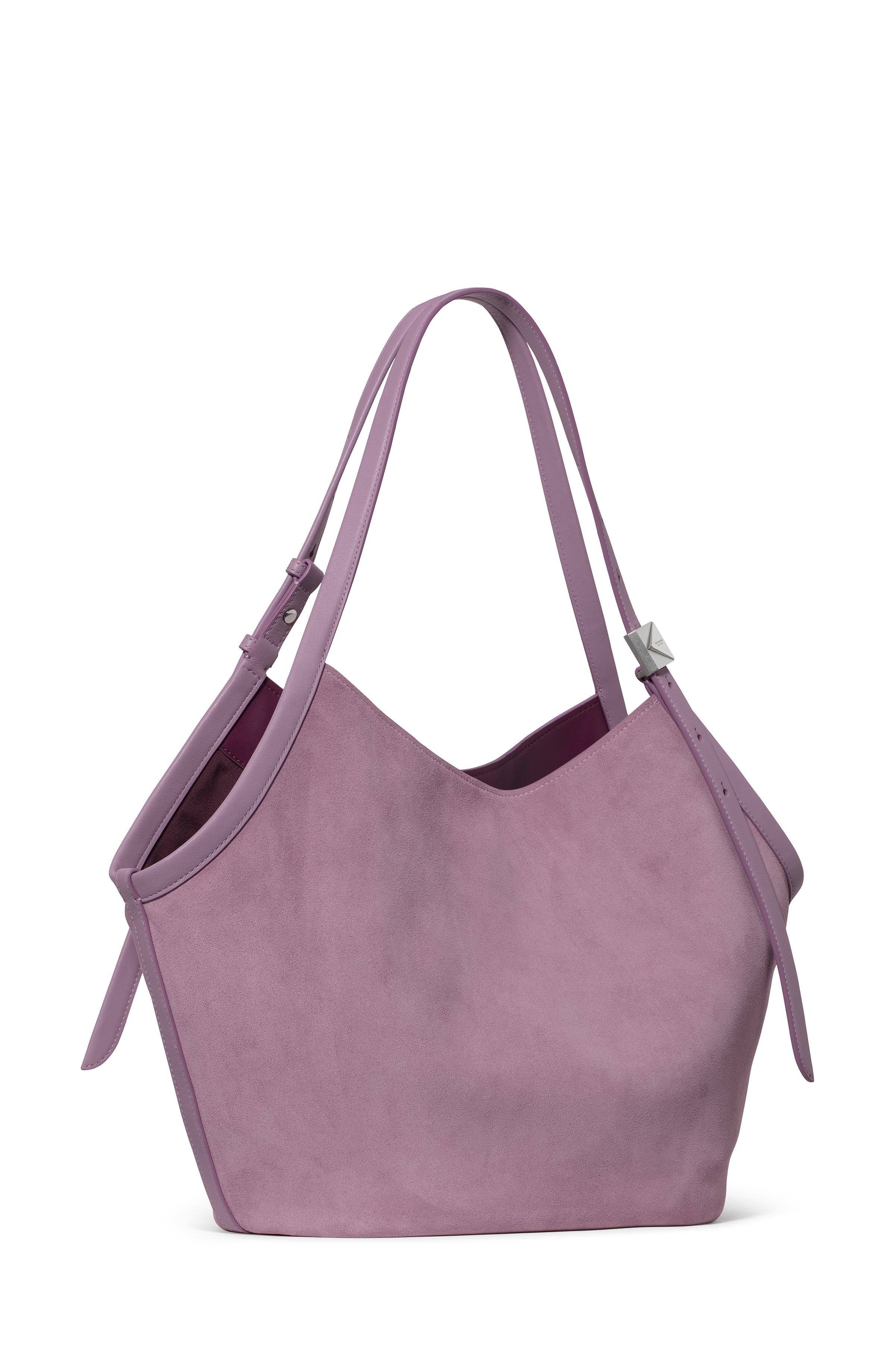 KN023-Deco Suede Tulip Tote-Market Purple