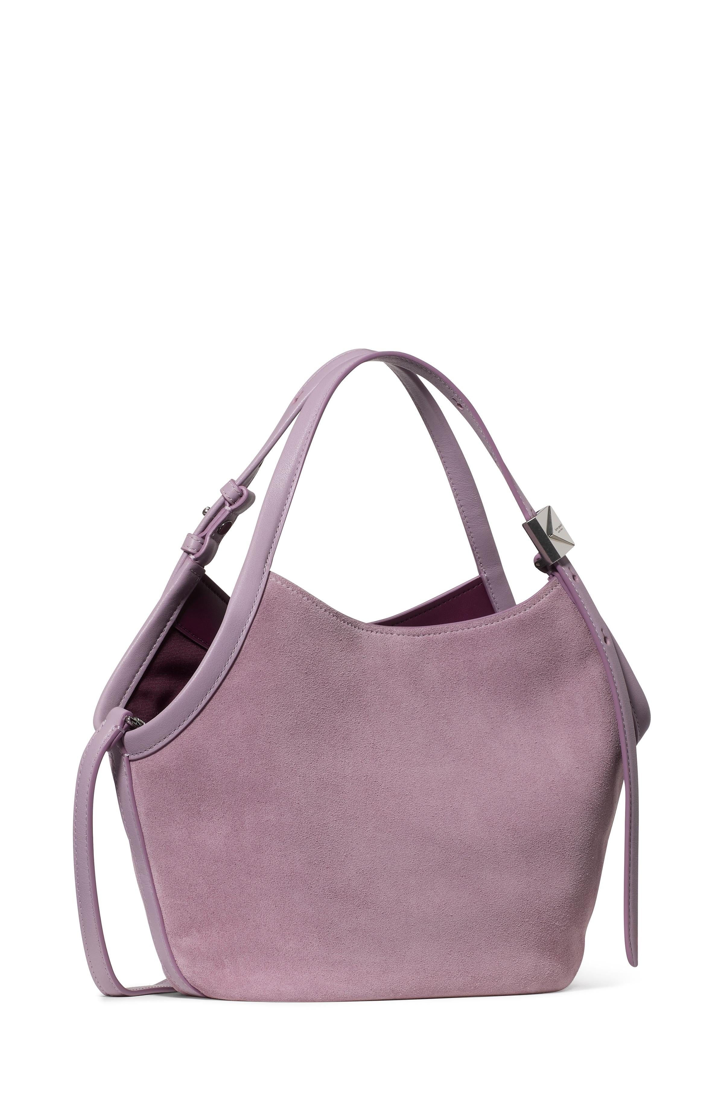 KN092-Deco Suede Small Tulip Tote Bag-Market Purple