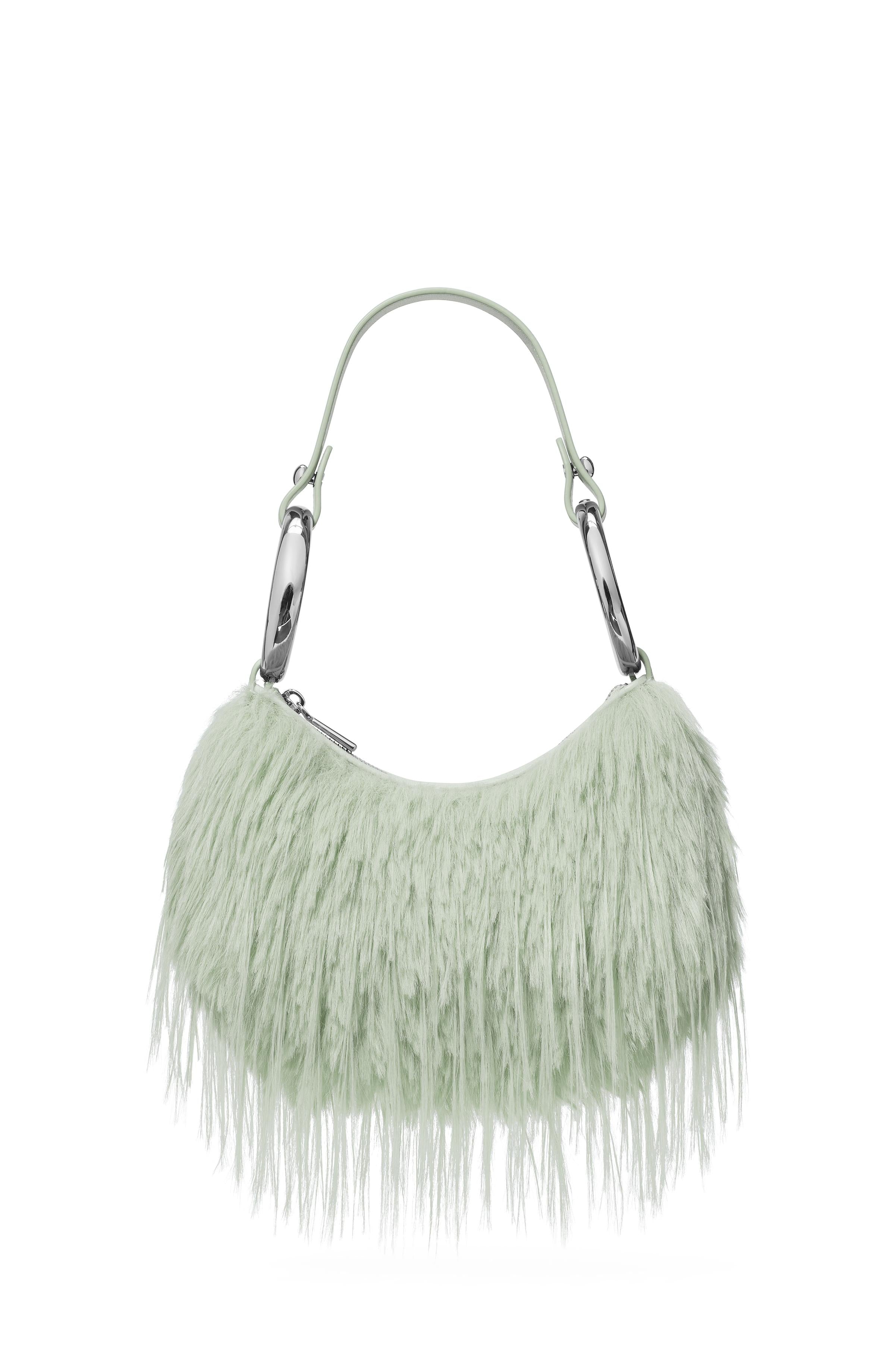 KN258-The Faux Fur Bangle Bag-Mint Frosting