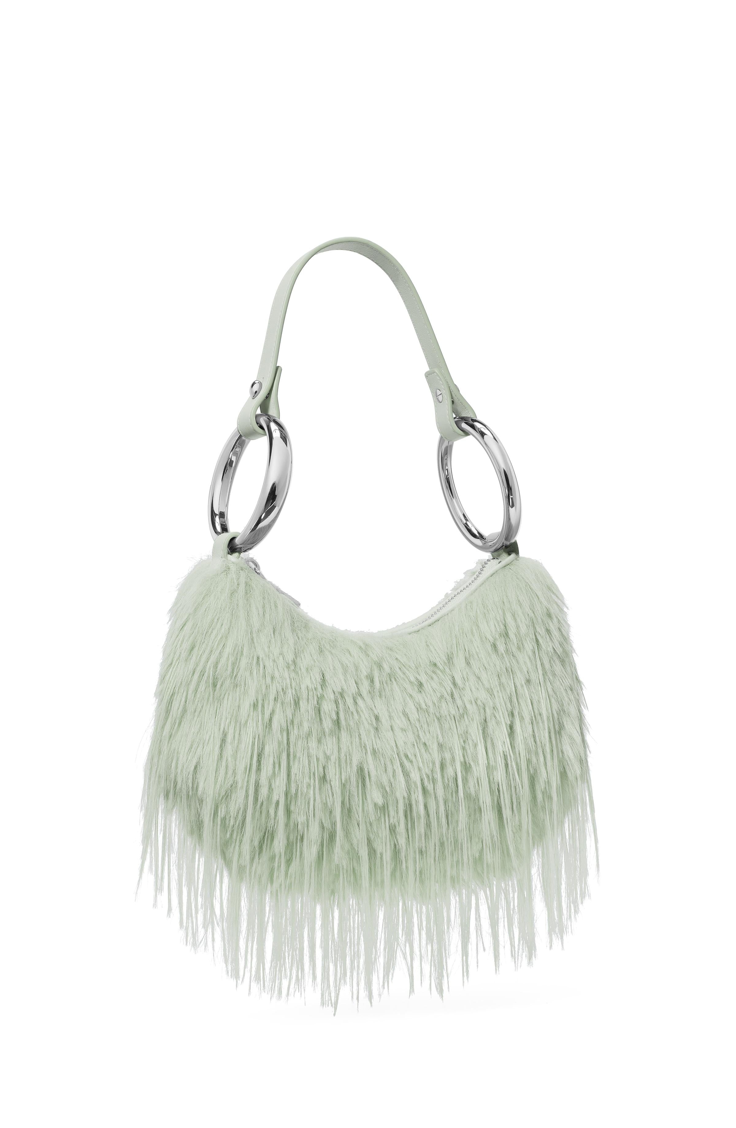 KN258-The Faux Fur Bangle Bag-Mint Frosting