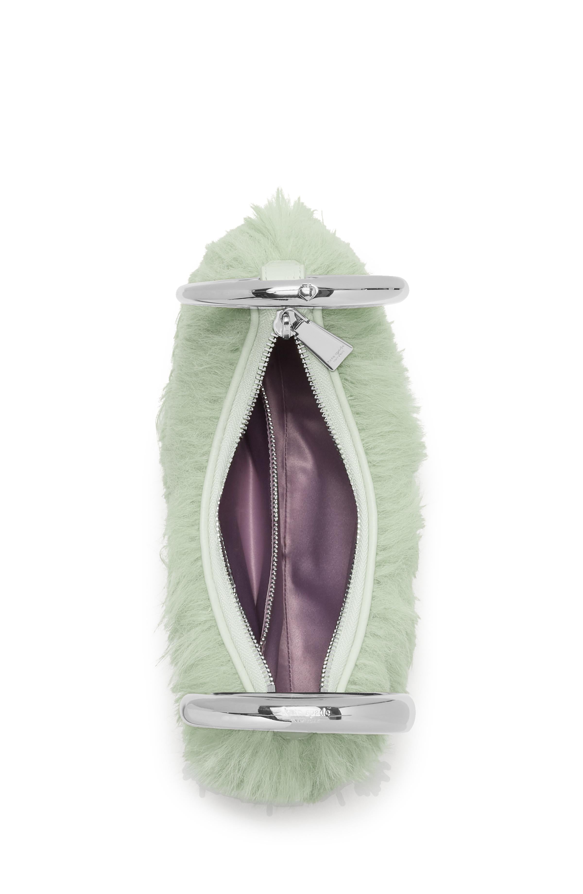 KN258-The Faux Fur Bangle Bag-Mint Frosting