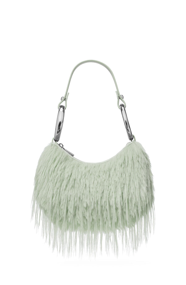 KN258-The Faux Fur Bangle Bag-Mint Frosting