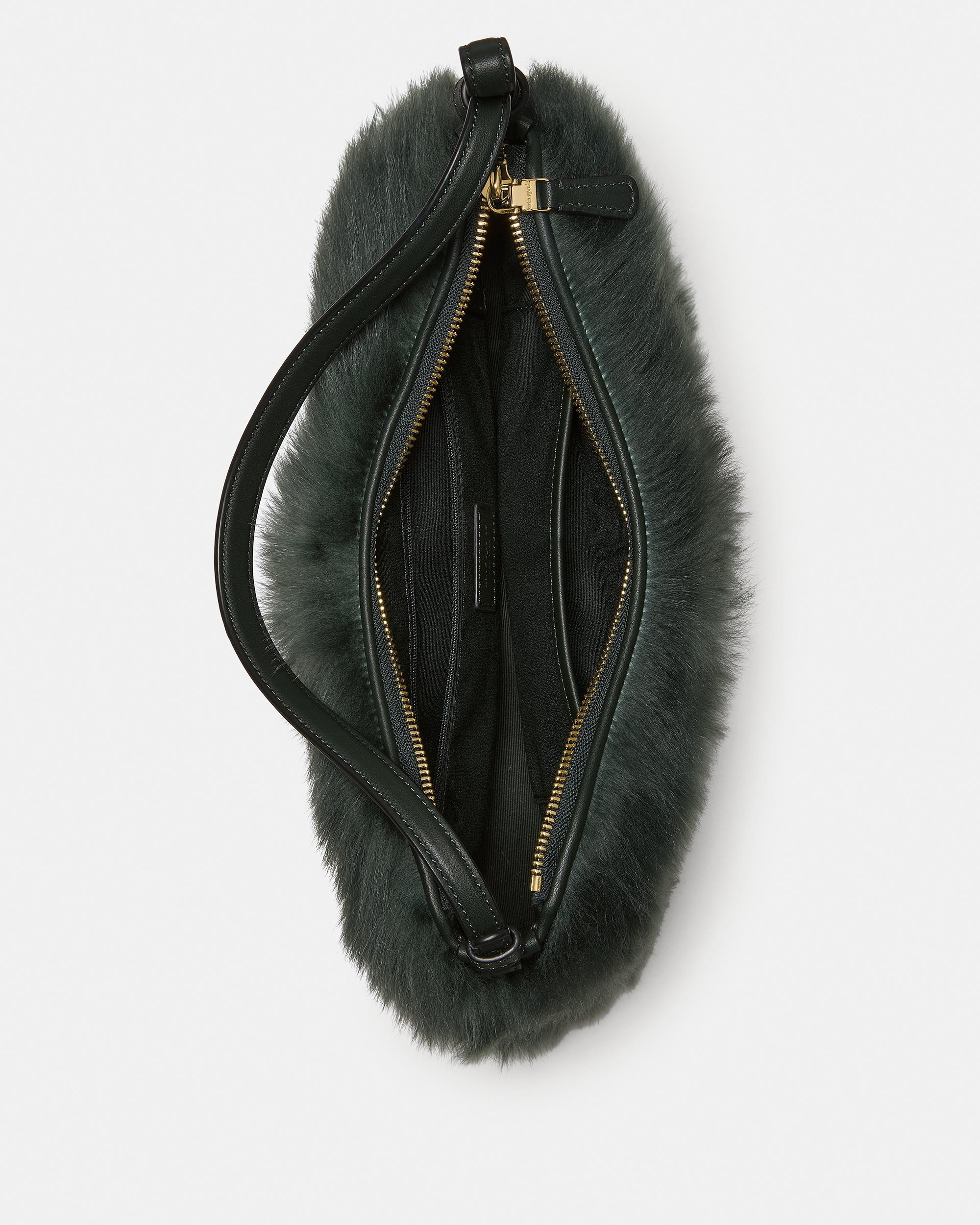KN295-Loop Shearling Shoulder Bag-Deep Evergreen