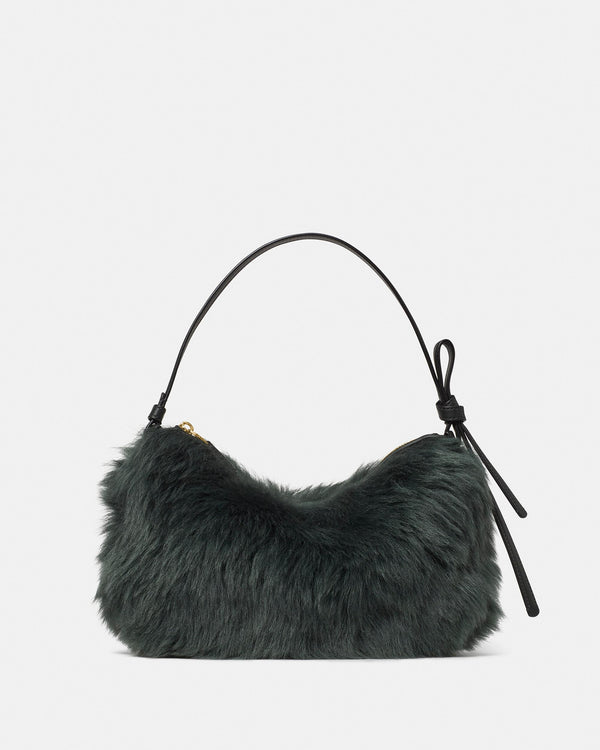 KN295-Loop Shearling Shoulder Bag-Deep Evergreen