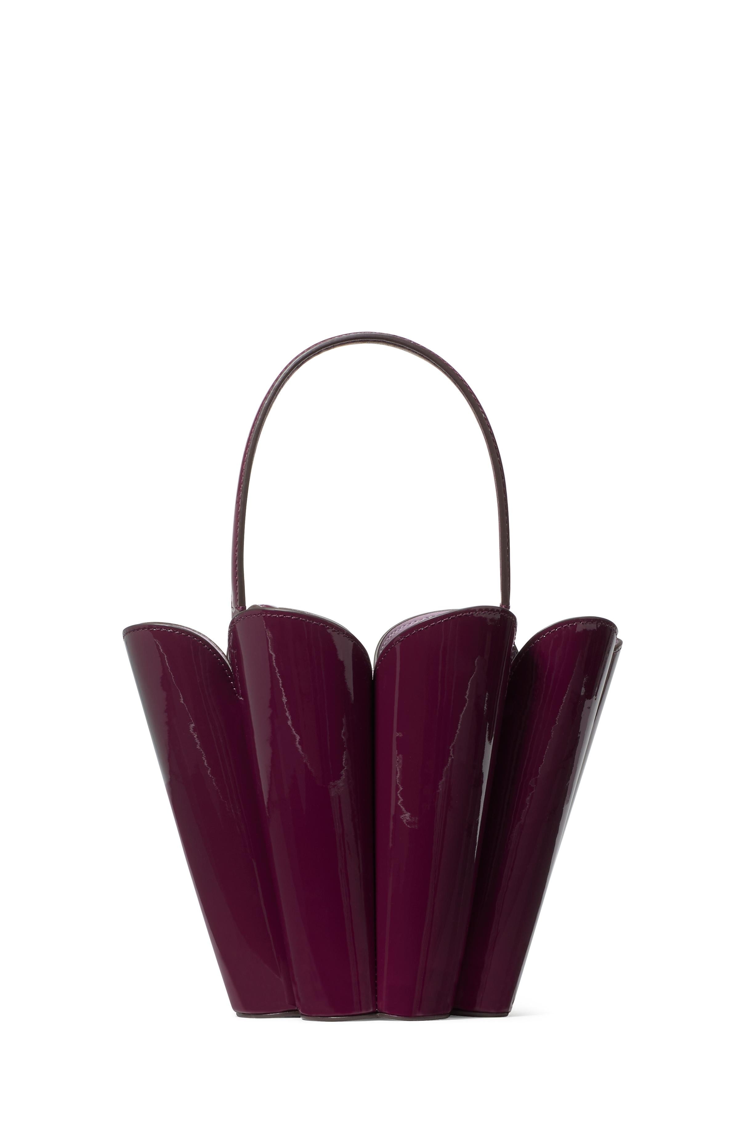 KN302-The Patent Spade Flower Bucket Bag-Purple Agate