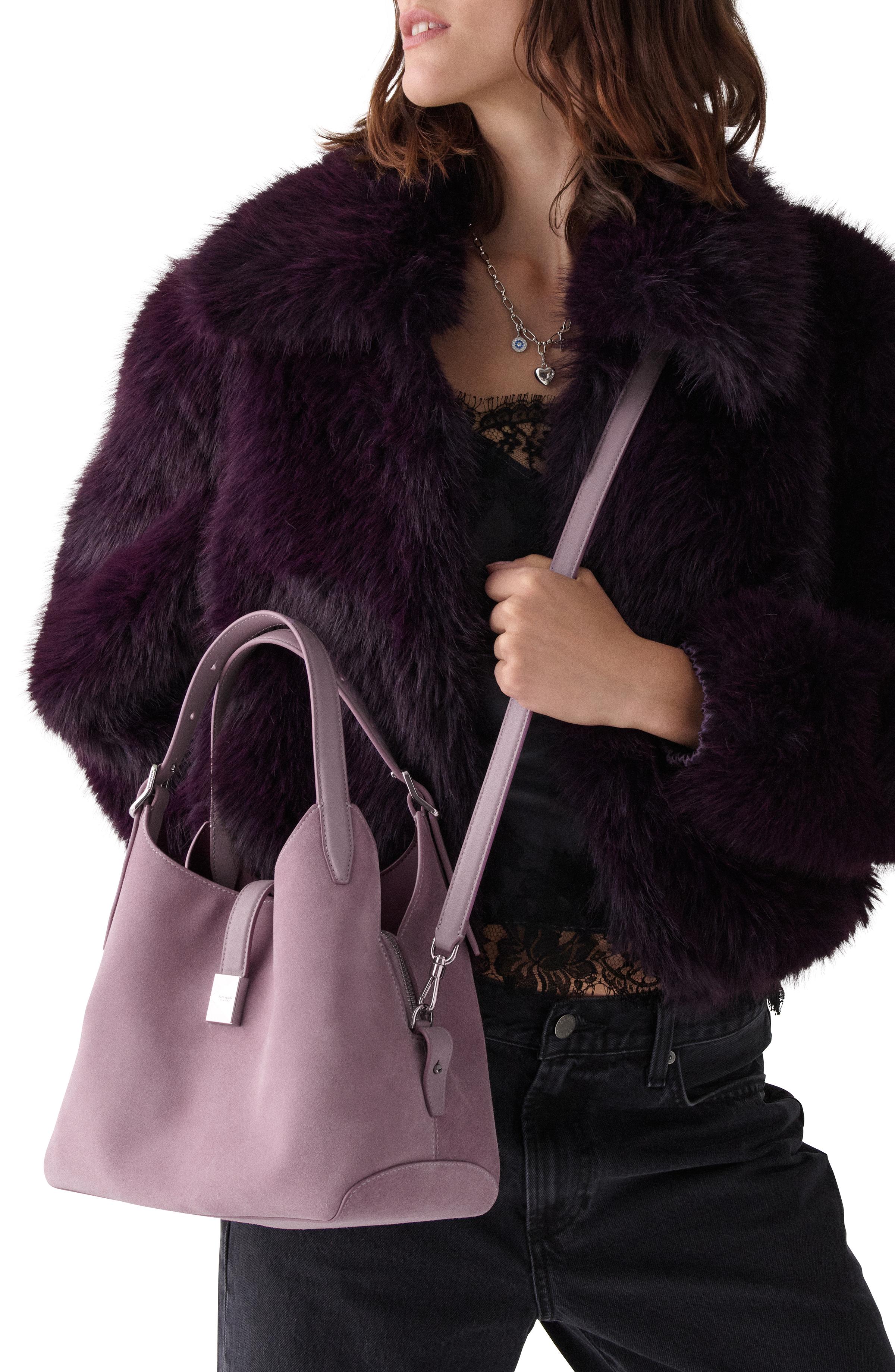 KN306-Deco Suede Crossbody Tote Bag-Market Purple Multi