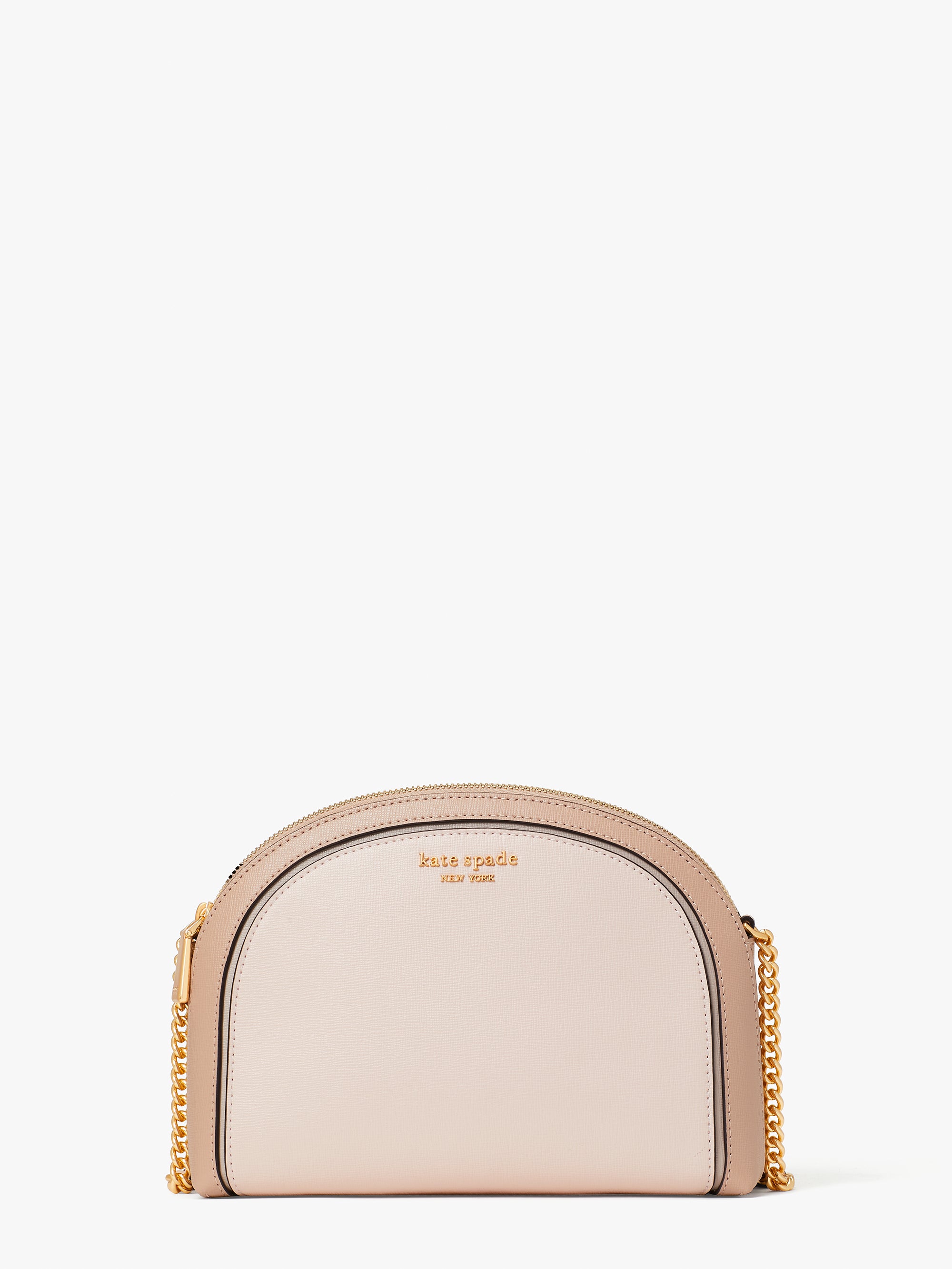 K8964-Pale Dogwood Multi-morgan colorblocked double-zip dome crossbody