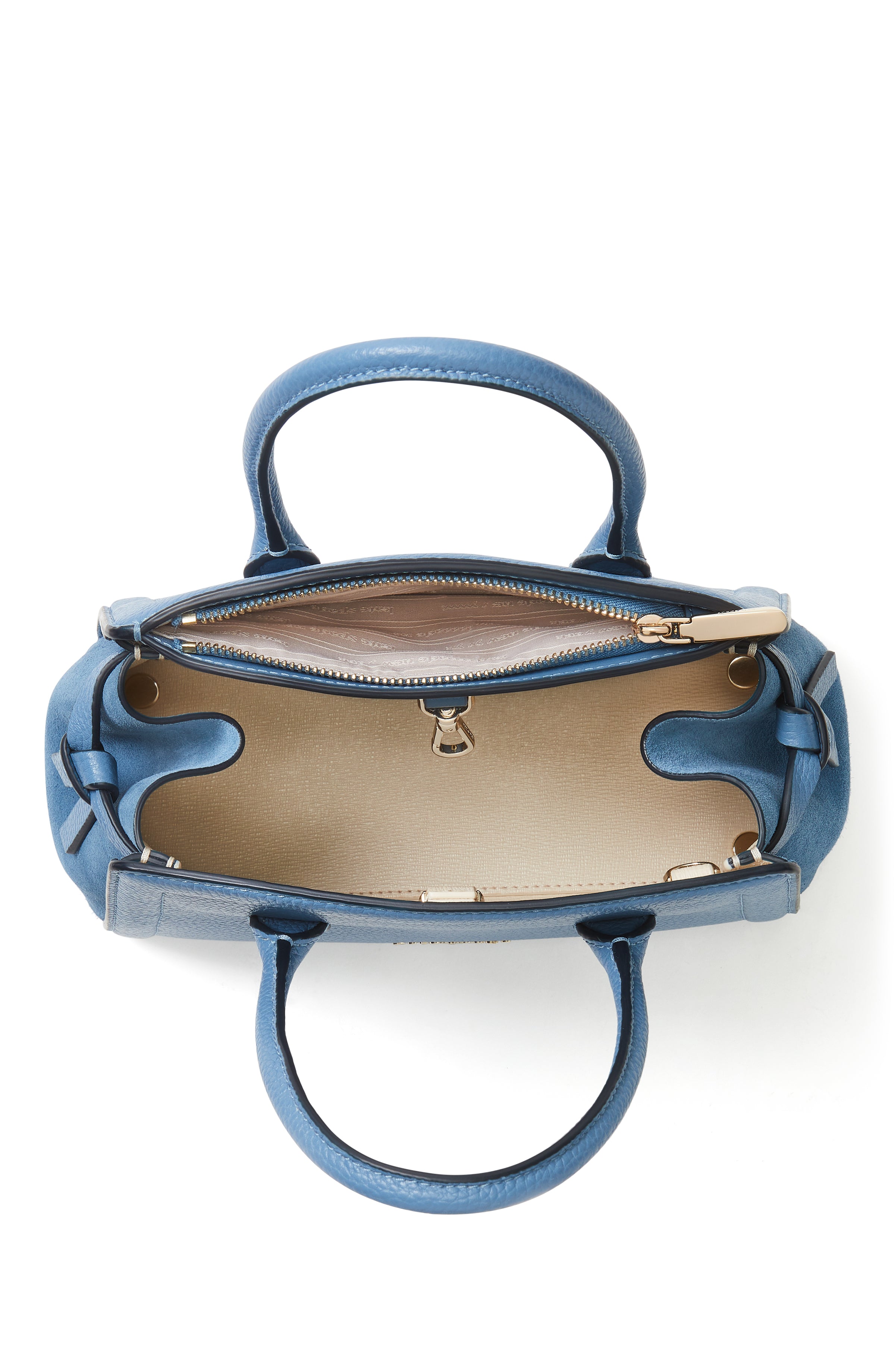 knott pebbled leather & suede mini satchel