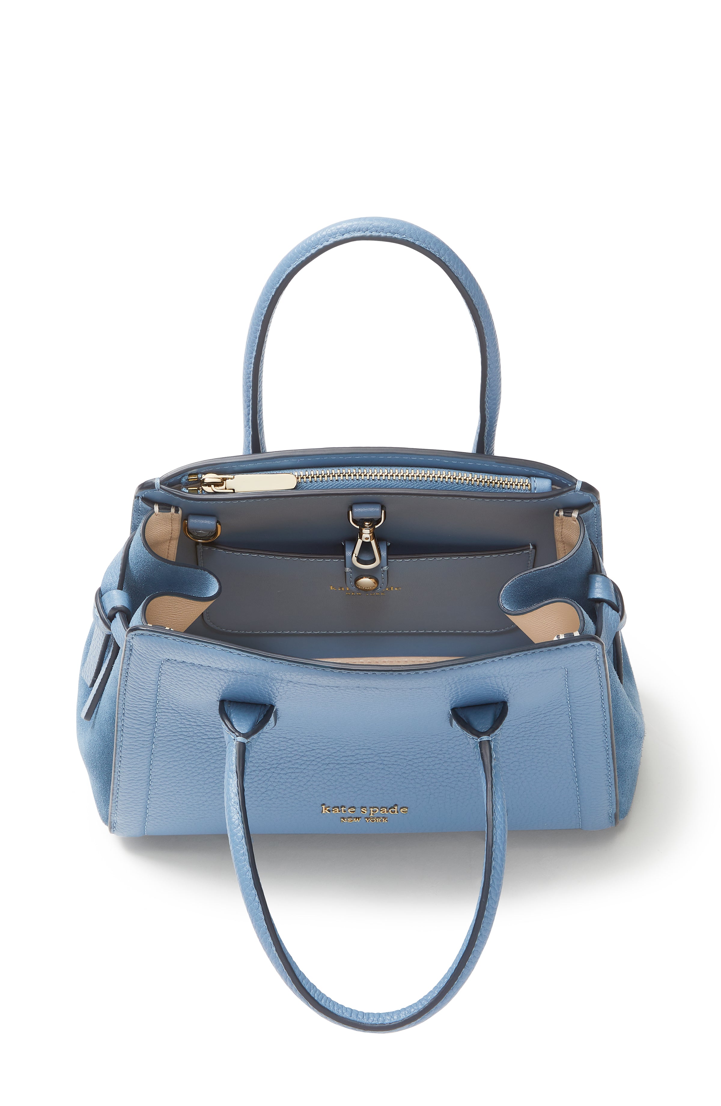 knott pebbled leather & suede mini satchel