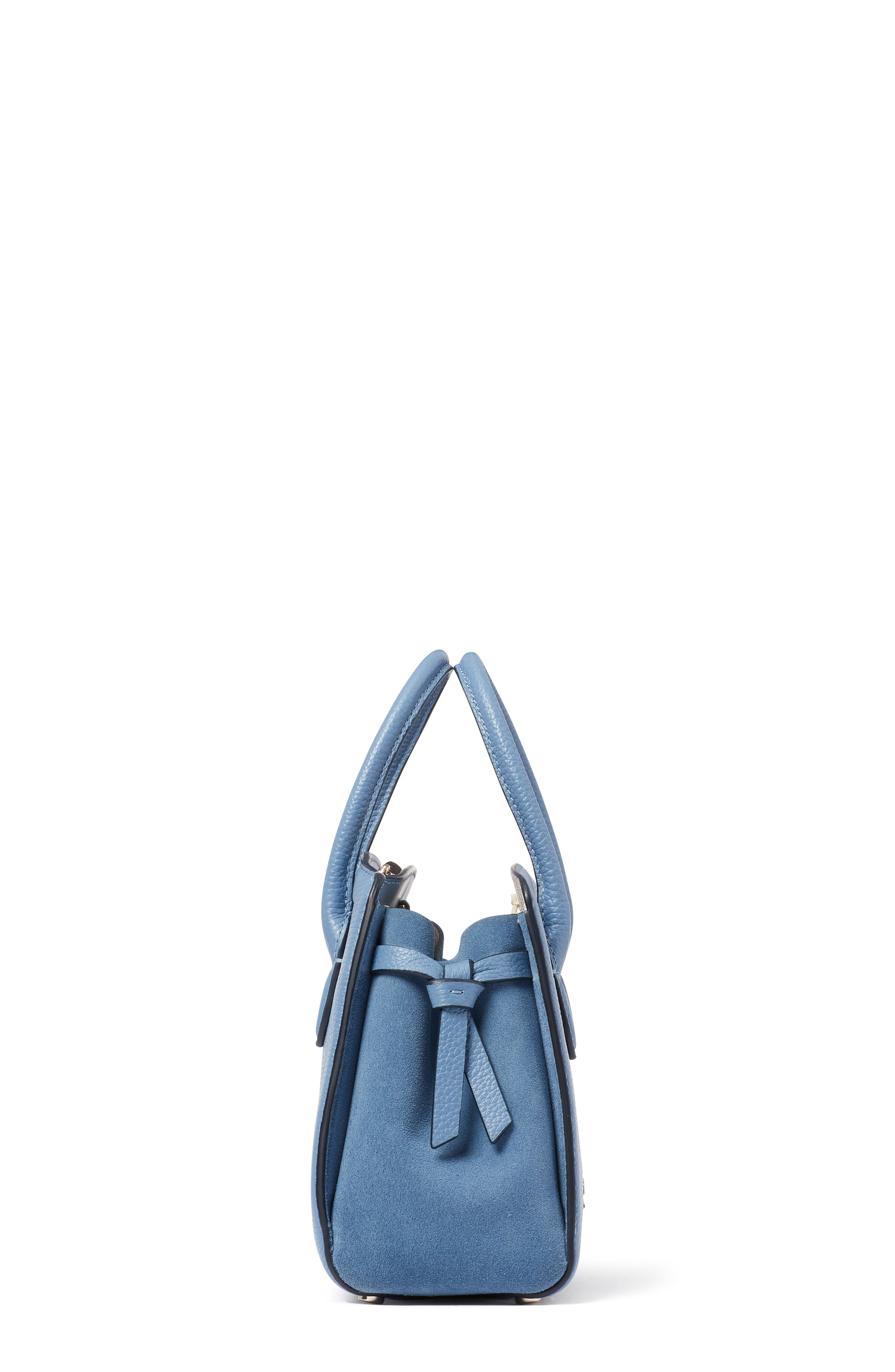 knott pebbled leather & suede mini satchel