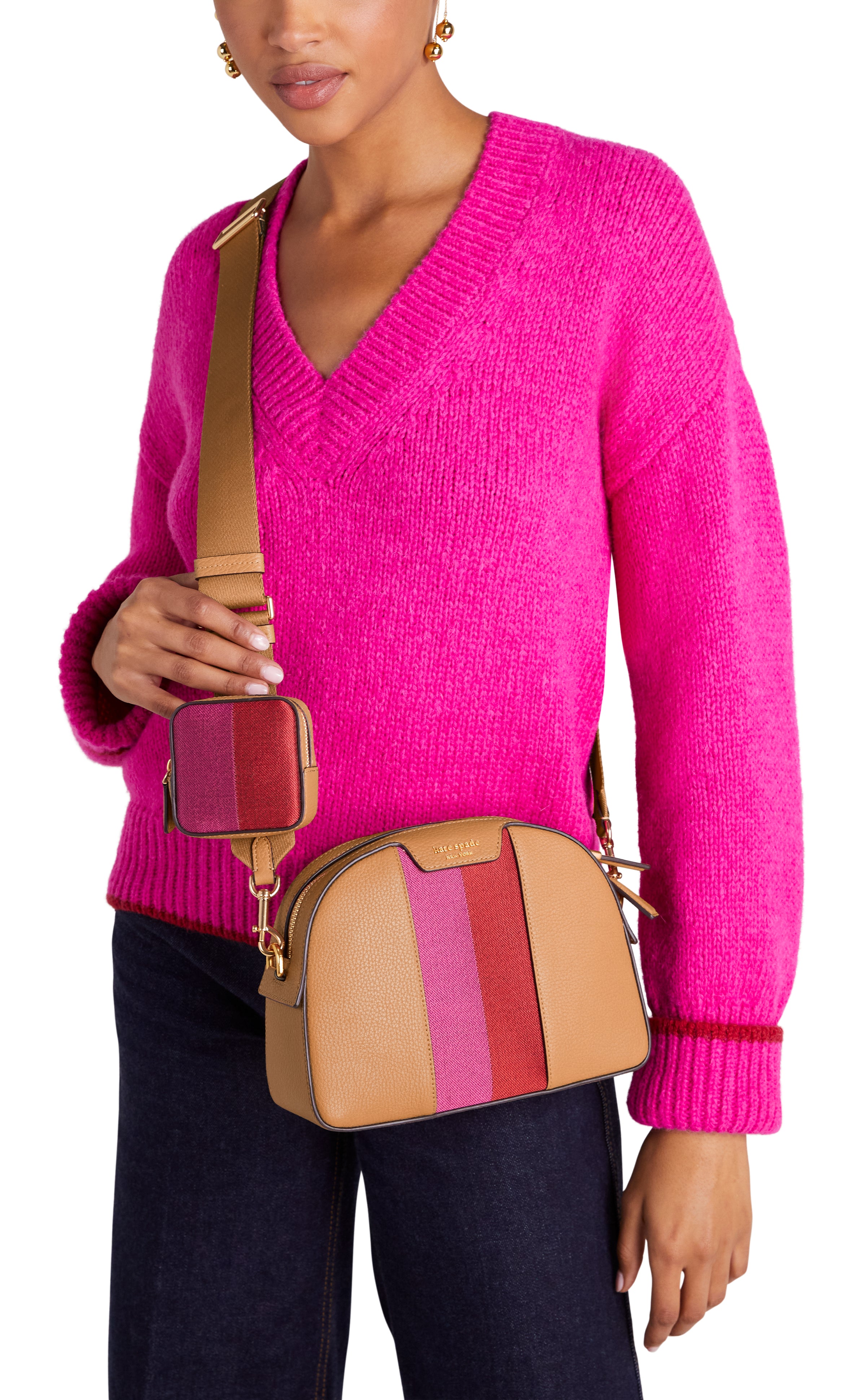 racing stripe addy medium dome crossbody