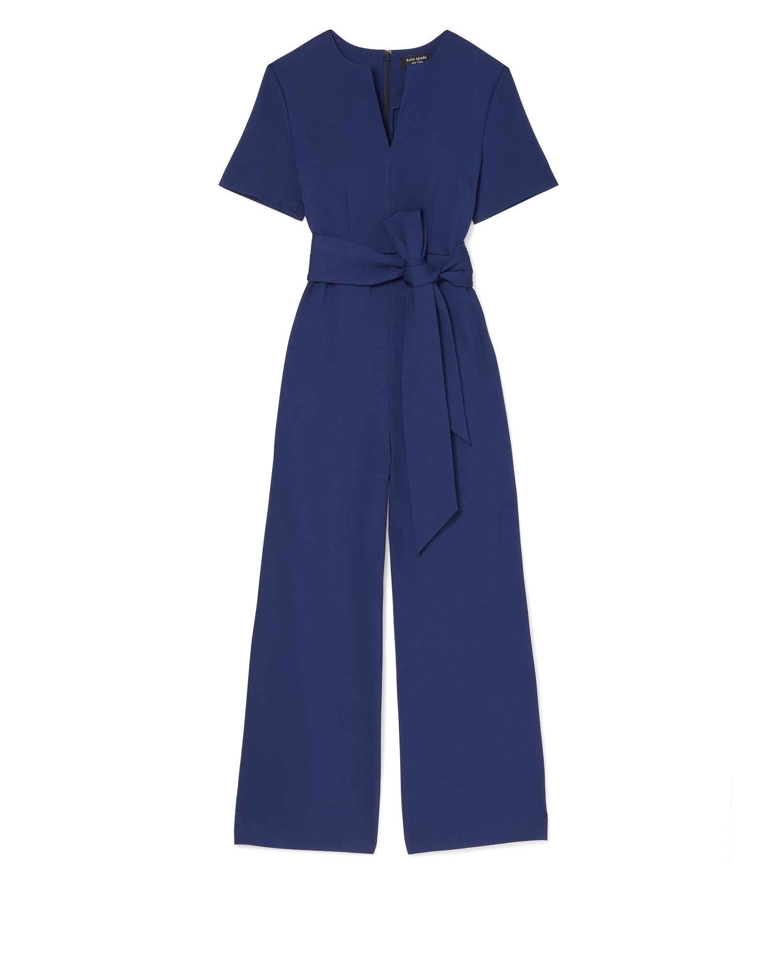 ponte split-neck jumpsuit