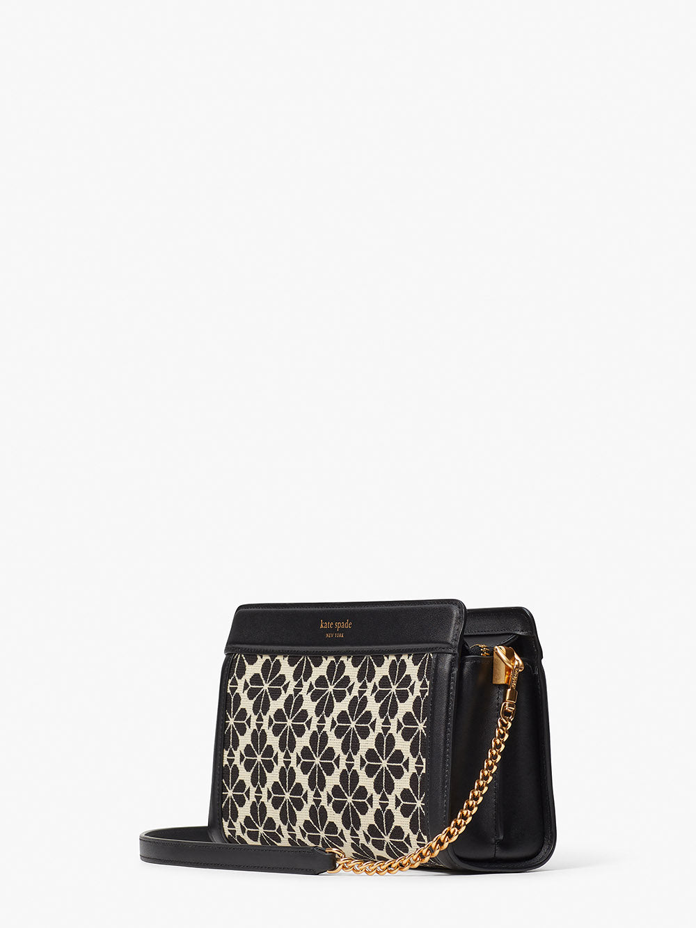 K9992-Cream Multi-spade flower jacquard medium crossbody