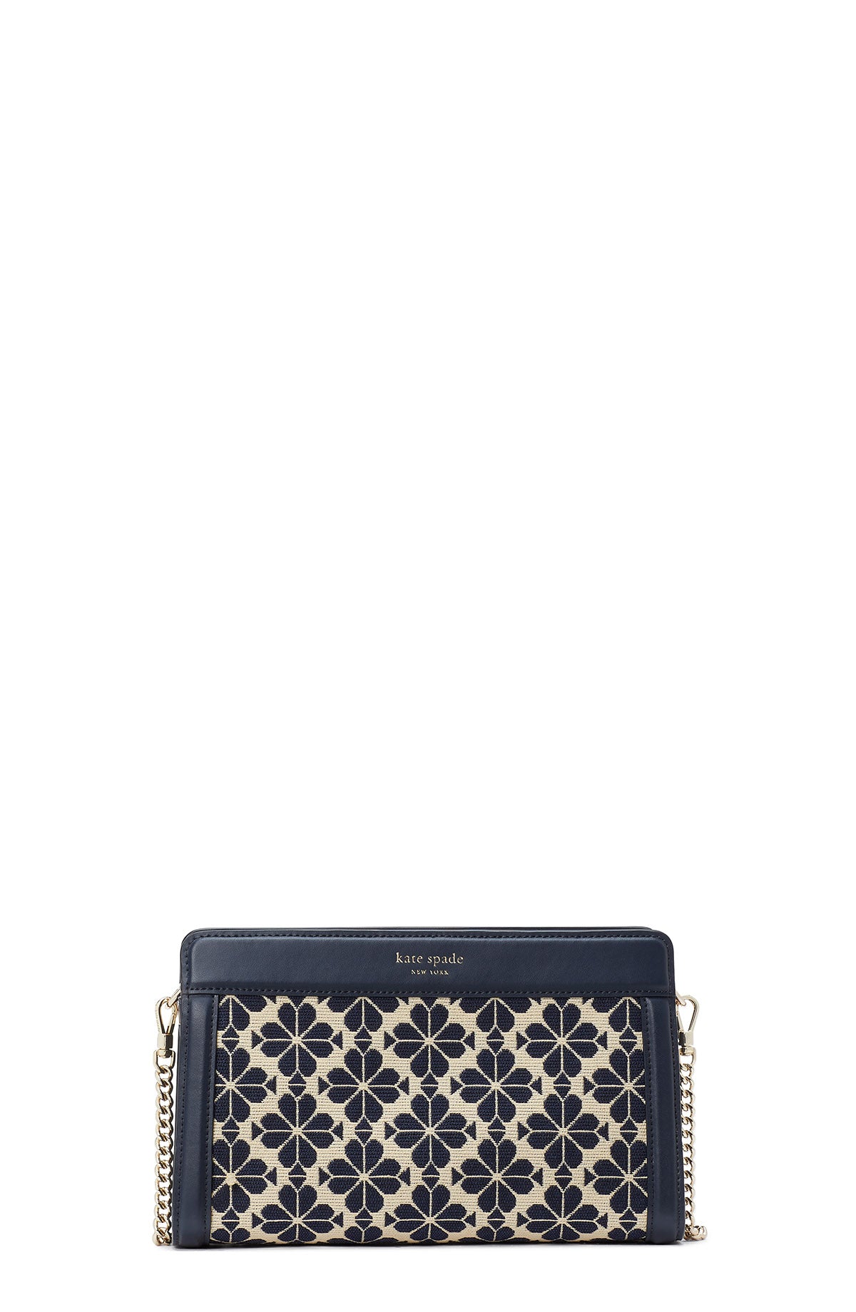 K9992-Blue Multicolor-spade flower jacquard medium crossbody