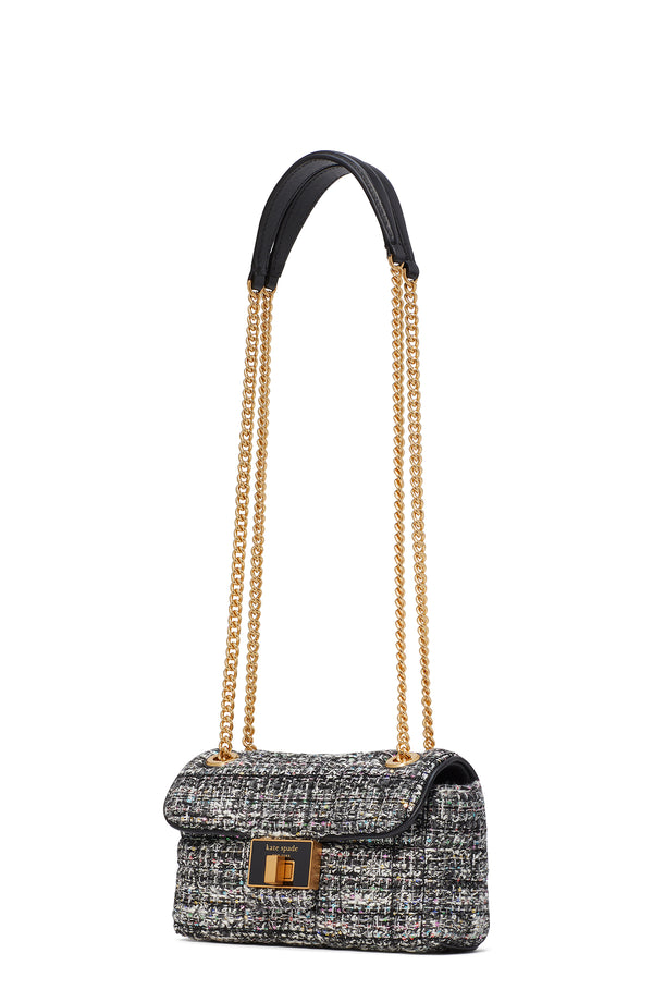 evelyn sequin tweed small shoulder crossbody