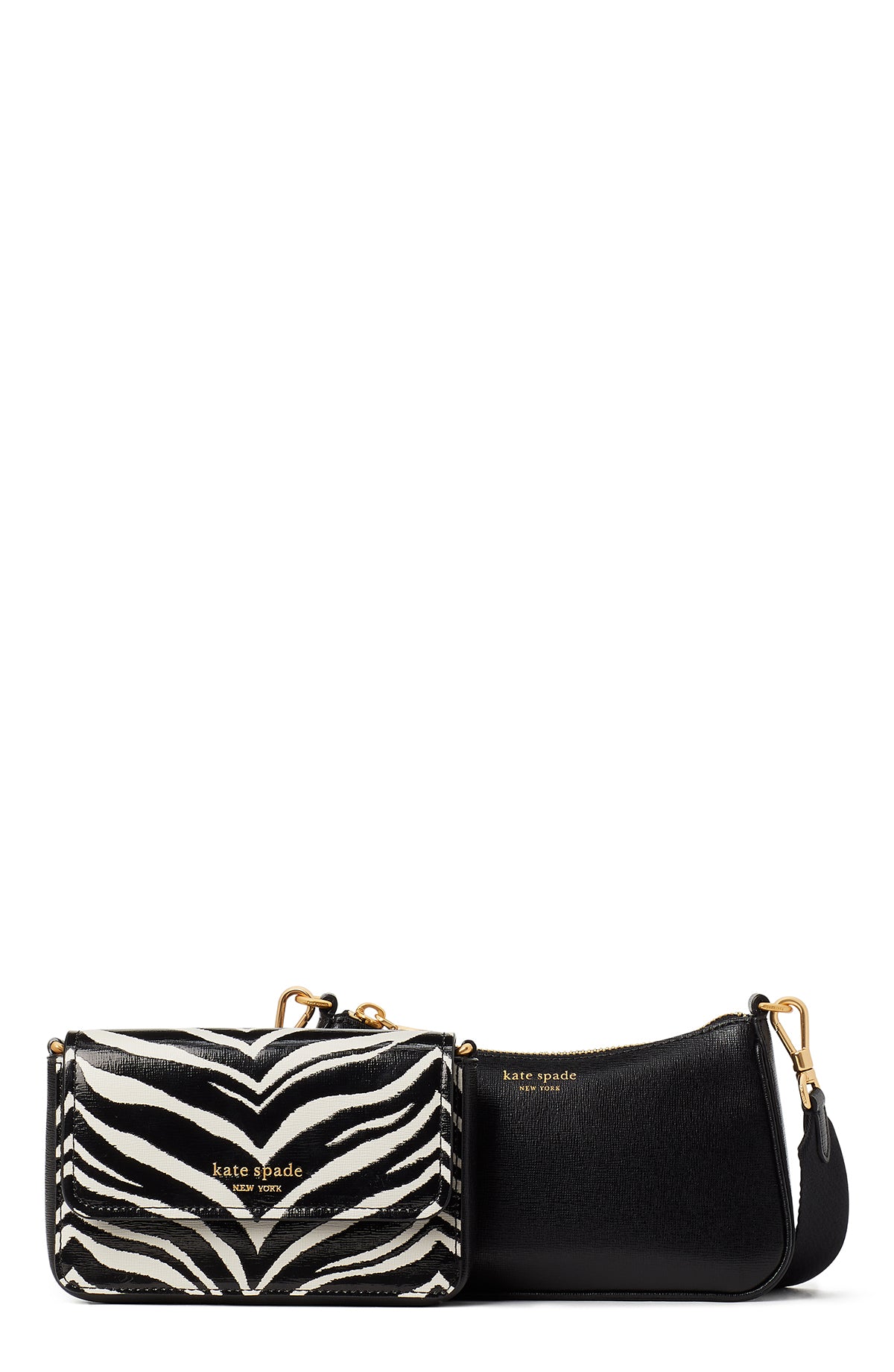 morgan zebra embossed double up crossbody