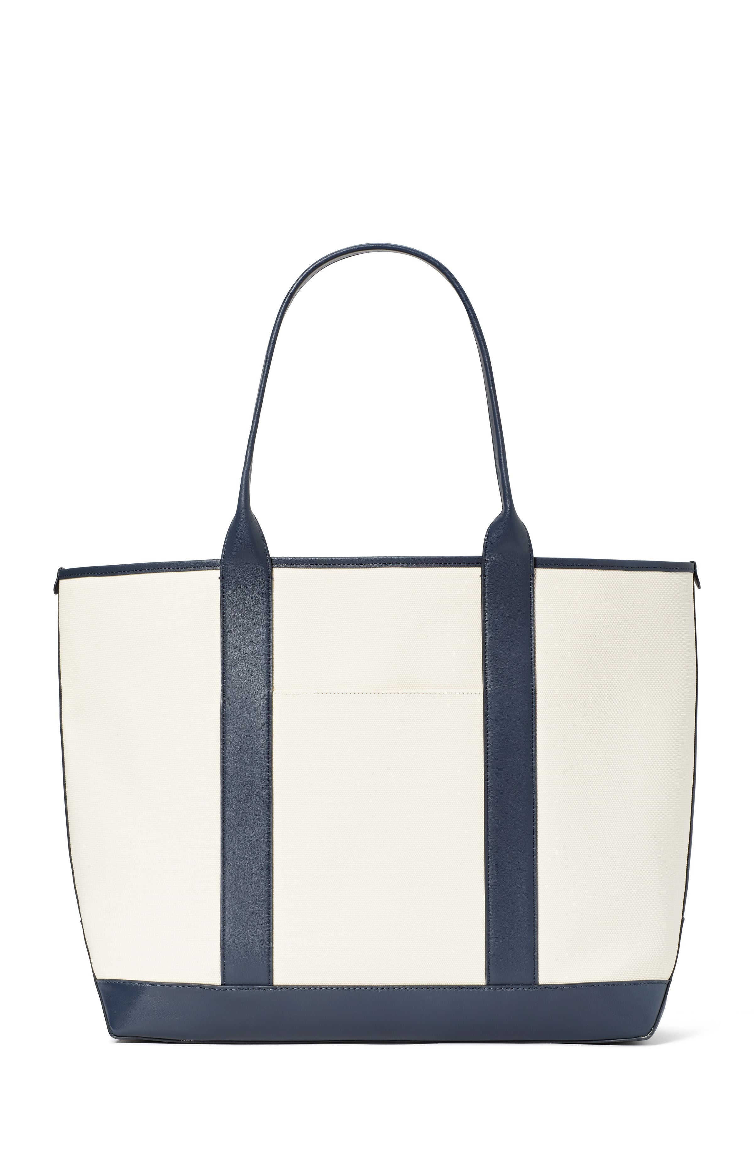 KB956-racing stripe canvas large tote-Blazer Blue Multi