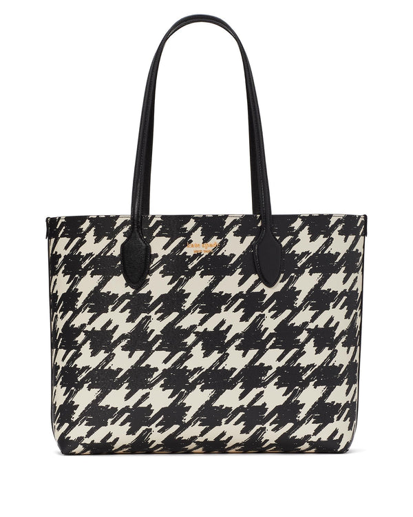 KD001-bleecker painterly houndstooth large tote-Black Multi