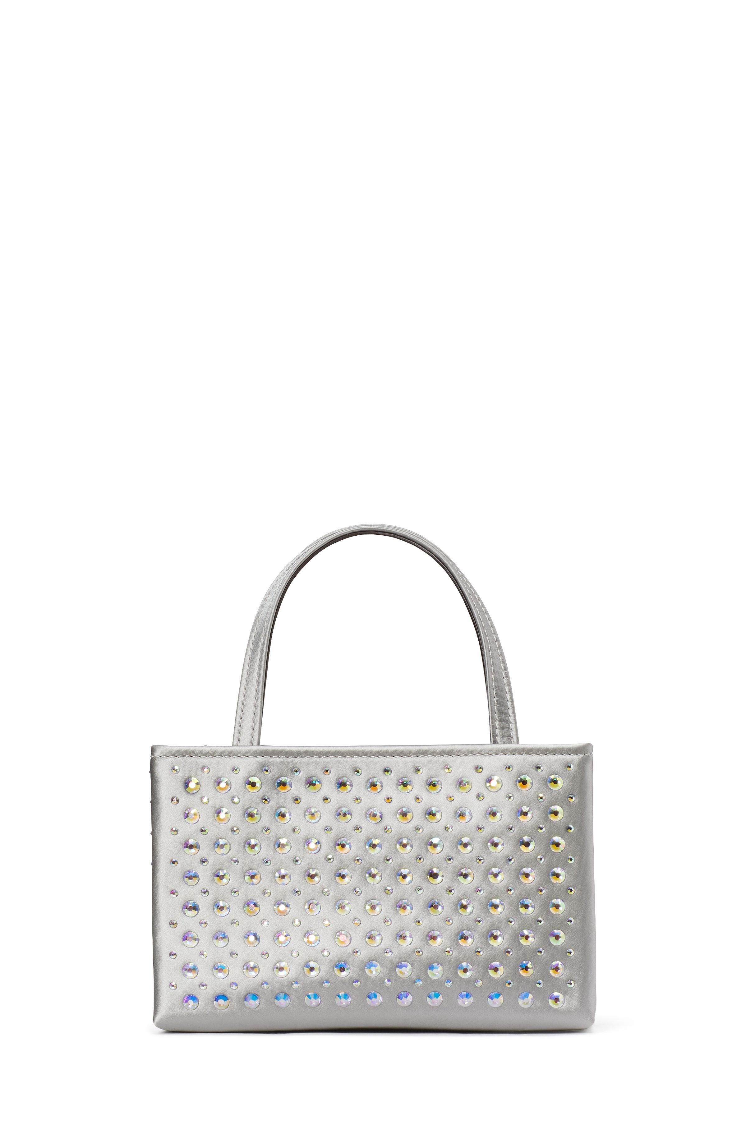 KD005-sam icon crystal embellished mini tote-Platinum Grey