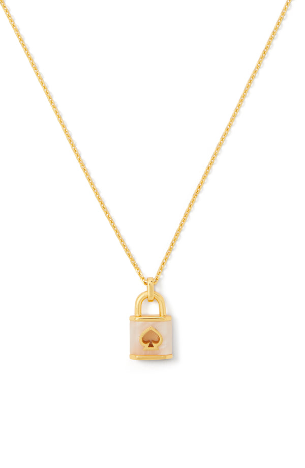 KD319-lock and spade mini pendant-White Gold