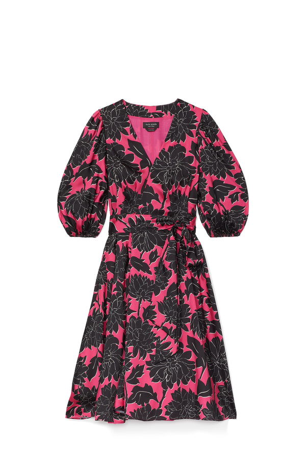 KD567-festive brocade evelyn dress-Pom Pom Pink