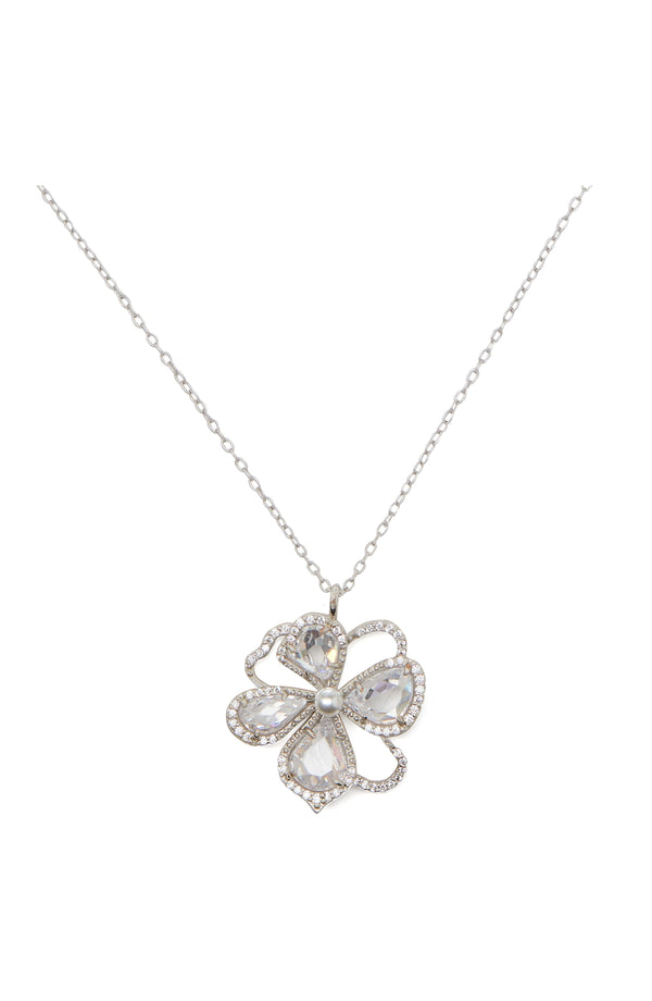 KD882-precious bloom mini pendant-Clear/Silver