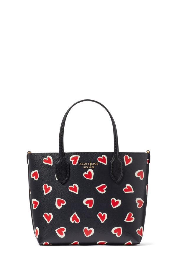 KE225-Bleecker Stencil Hearts Medium Crossbody Tote-Black Multi