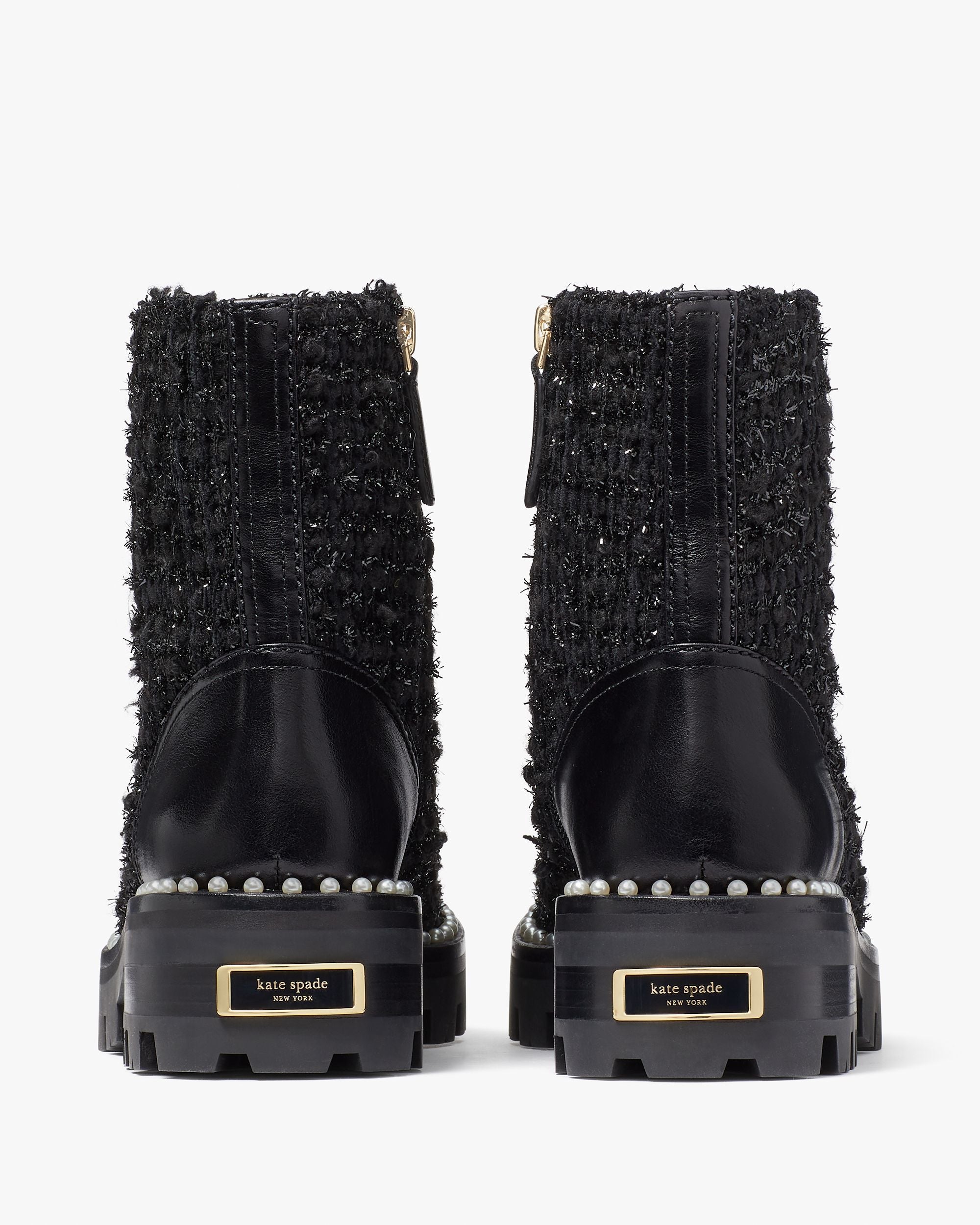 KF076-Merritt Pearl Lug Booties-Black