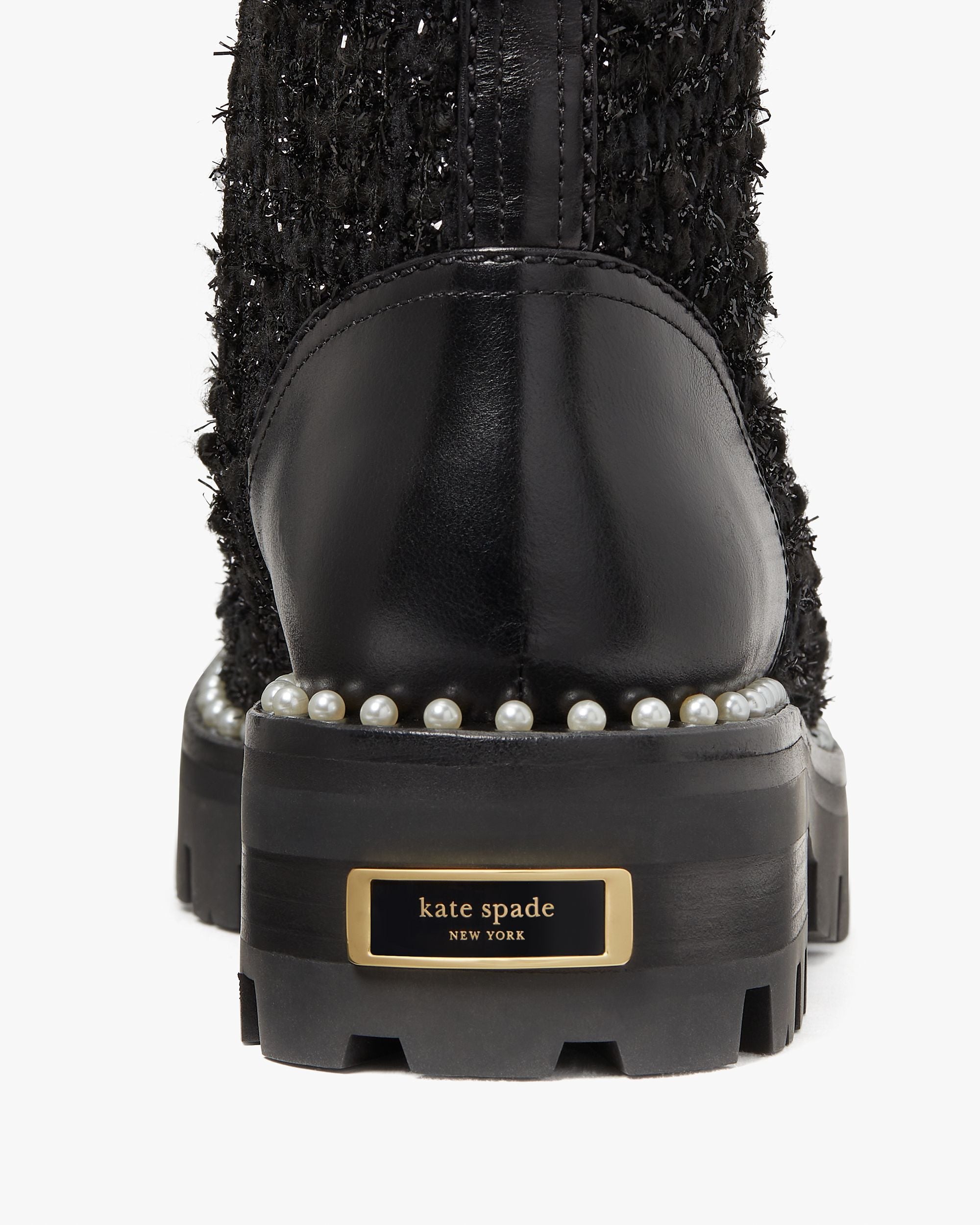 KF076-Merritt Pearl Lug Booties-Black