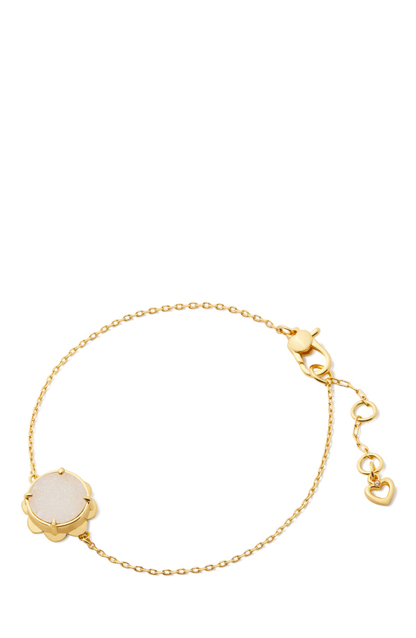 KF108-Glam Gems Solitaire Bracelet-White Gold