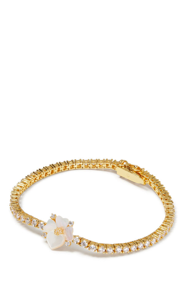 KF143-Precious Pansy Delicate Tennis Bracelet-White Multi