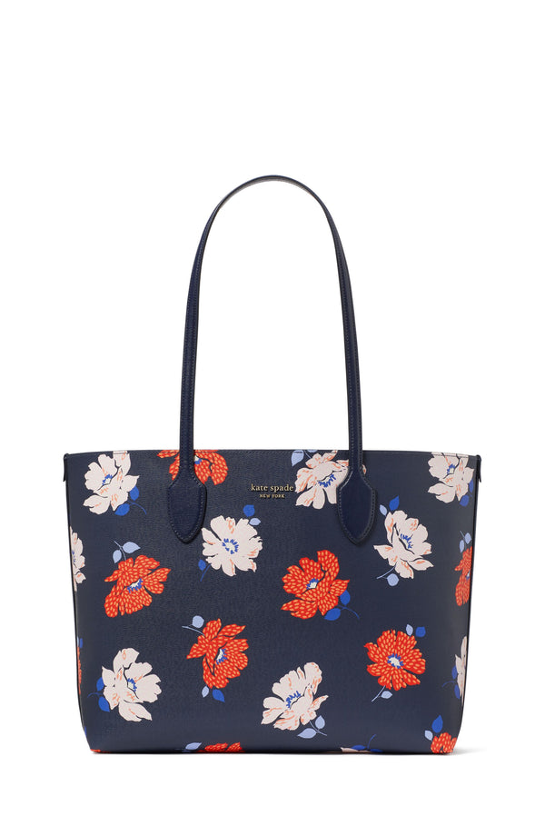 KF799-Bleecker Dotty Floral Large Tote -Parisian Navy Multi