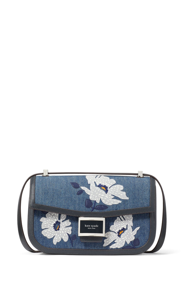 KF829-Katy Embellished Denim Medium Convertible Shoulder Bag-Winters Night Multi