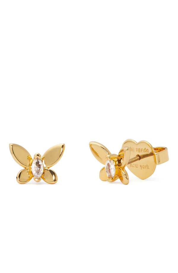 KG913-Social Butterfly Mini Studs -Clear/Gold